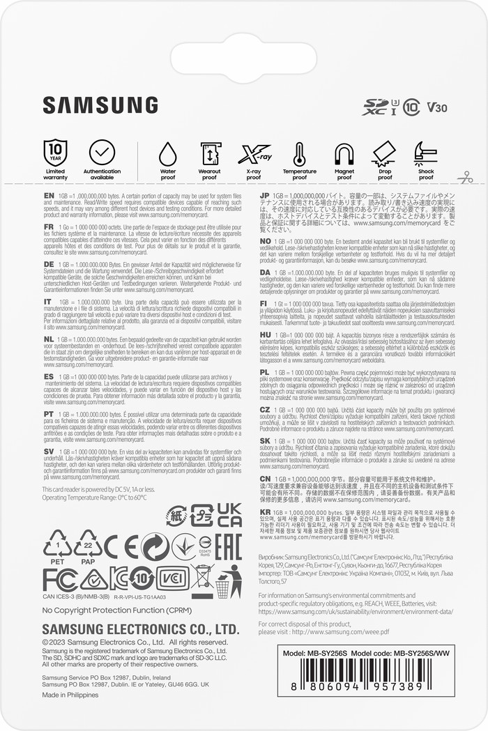 Samsung SDXC PRO Ultimate 256 GB 130MB/s verpakking