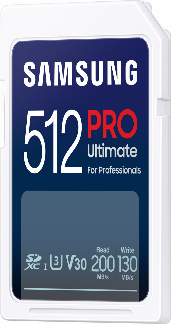 Samsung SDXC PRO Ultimate 512GB 130MB/s + USB lezer rechterkant