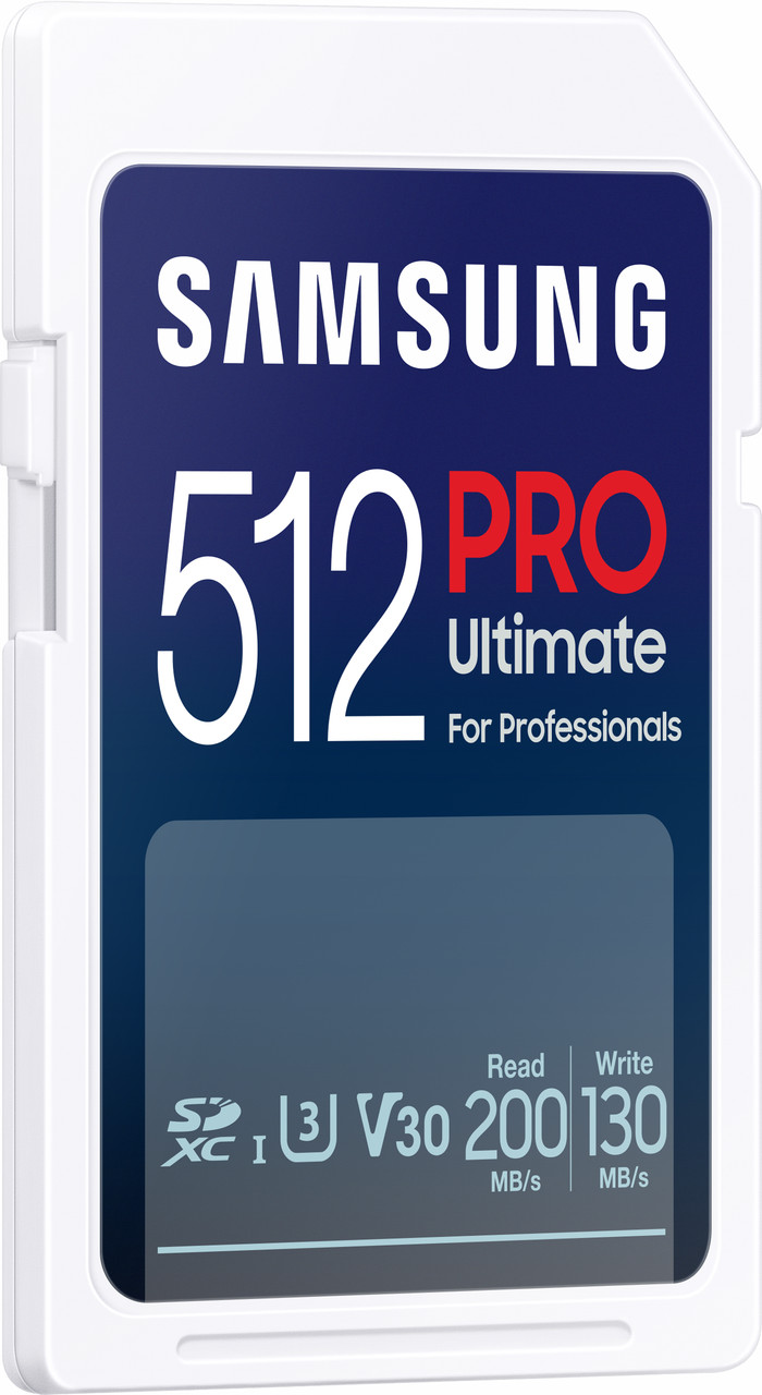 Samsung SDXC PRO Ultimate 512GB 130MB/s + USB lezer linkerkant