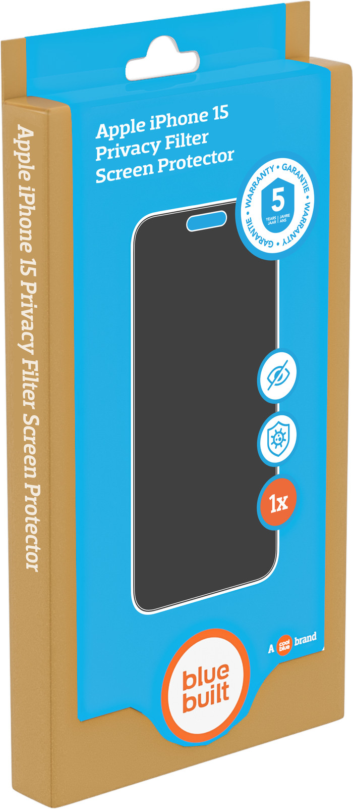 BlueBuilt Apple iPhone 15 Privacy Filter Screenprotector Glas null