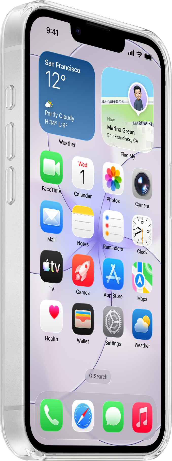 Apple iPhone 17e Back Cover met MagSafe Transparant rechterkant