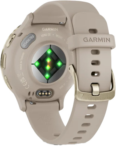 Garmin Venu 3S Goud/Beige achterkant