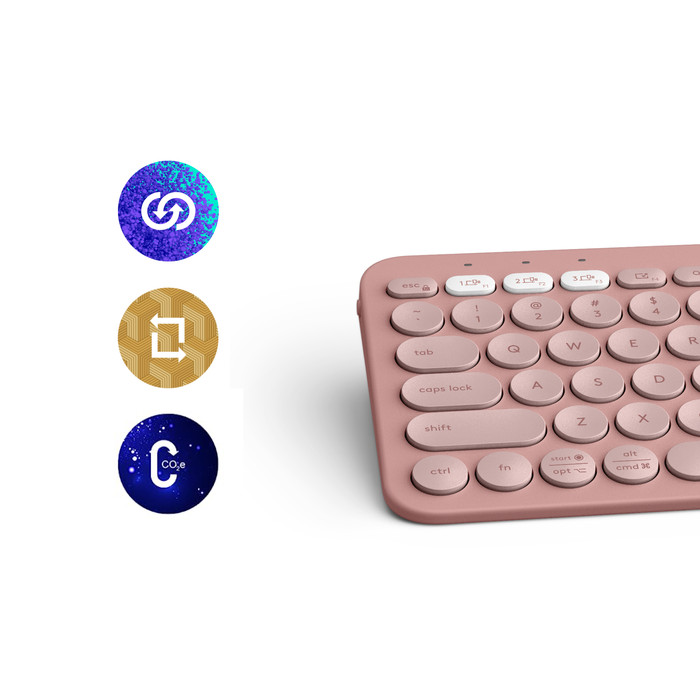 Logitech Pebble Keyboard 2 - K380s Rose Azerty visual leverancier