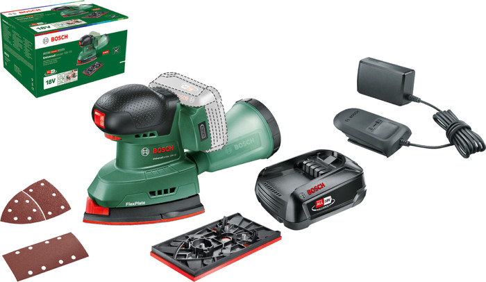 Bosch Universal Sander 18V-10 + POWER FOR ALL 18 V Batterie 2,5 Ah Set Main Image