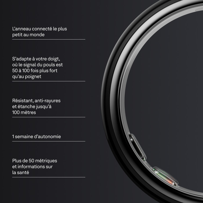 Oura Ring 5 Taille 6 Noir visuel fournisseur