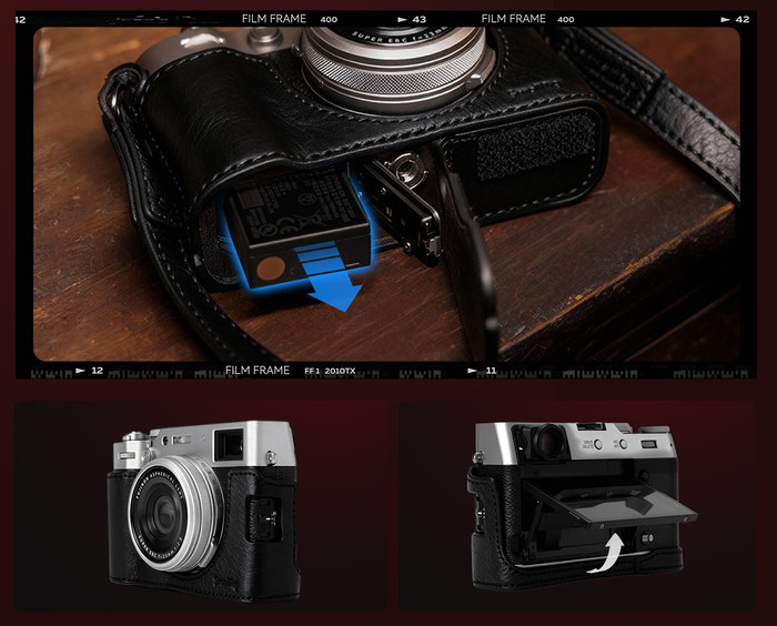 SmallRig 5622 Camera Leather Case Kit voor Fujifilm X100VI Zwart product in gebruik