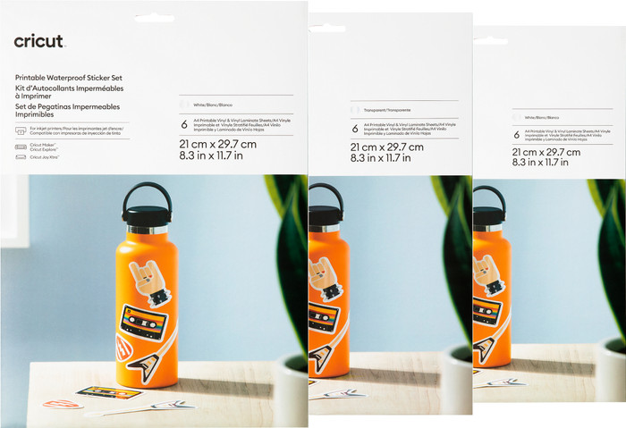 Cricut Stickerpapier en Waterbestendige Stickerset Meerkleurig A4 (30 vellen) Main Image