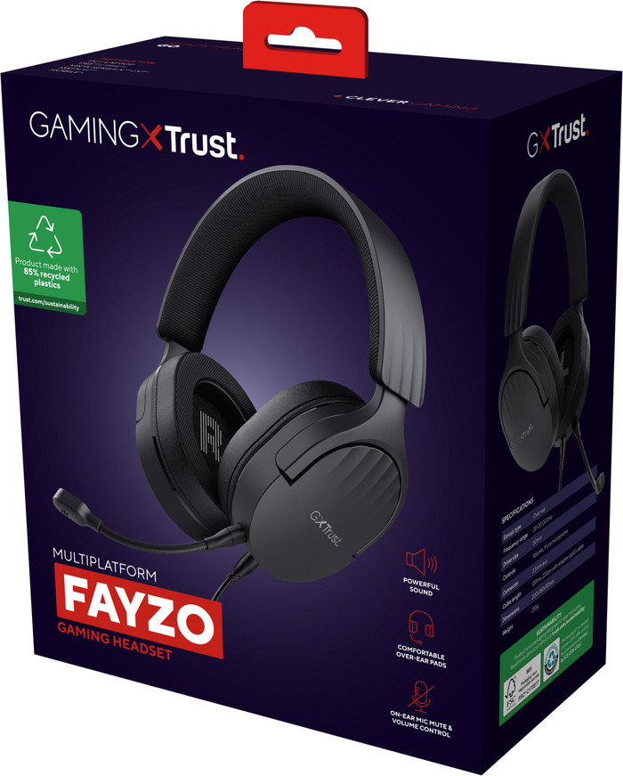 Trust GXT489 Fayzo Stereo Gaming Headset packaging