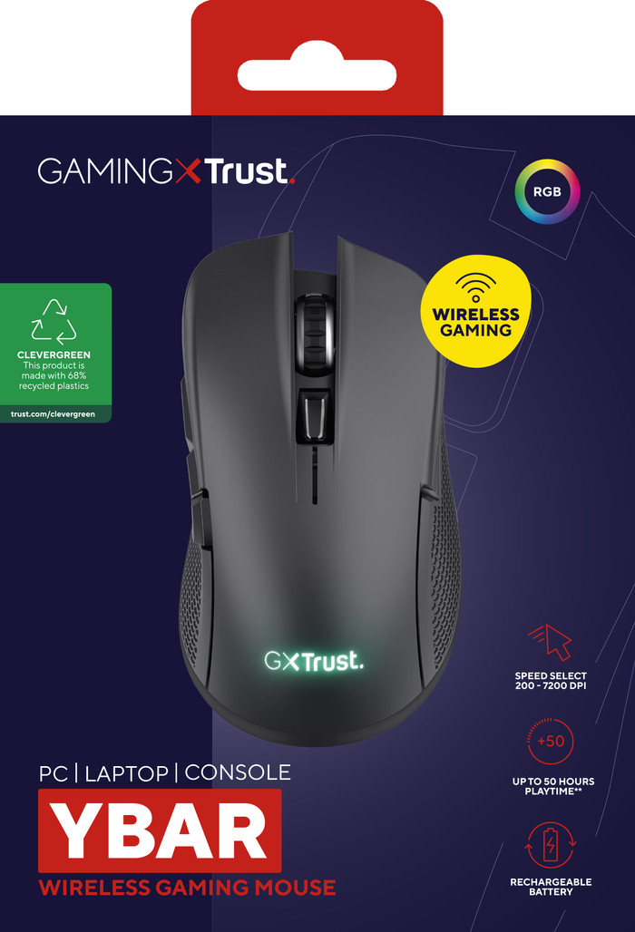 Trust GXT 923 Ybar Wireless Gaming Mouse Black null