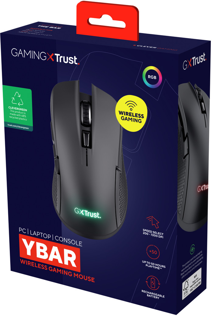 Trust GXT 923 Ybar Wireless Gaming Mouse Black null