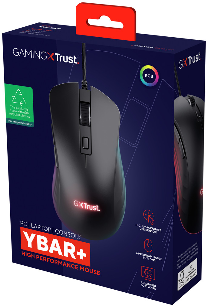 Trust GXT 924 Ybar+ Pro Gaming Mouse Black null