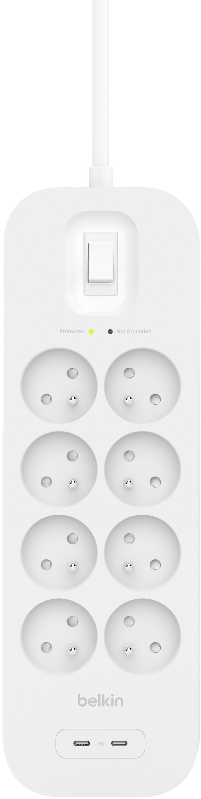 Belkin Surge Protection 8 Outlet 2m Dual USB-C 30W PD White null