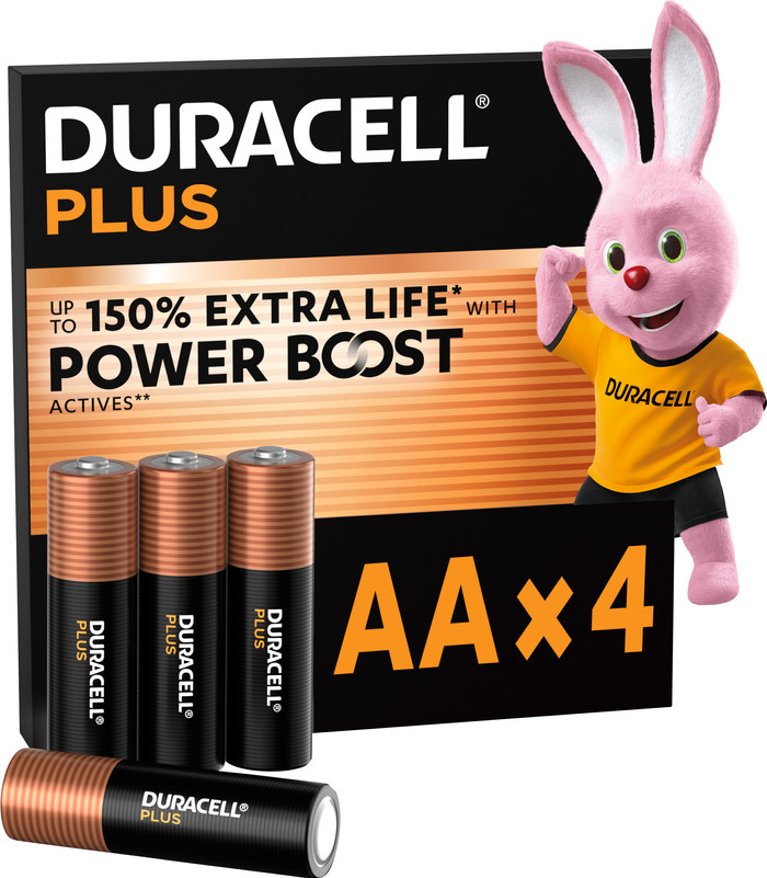 Duracell Plus AA batteries 4 pieces Main Image