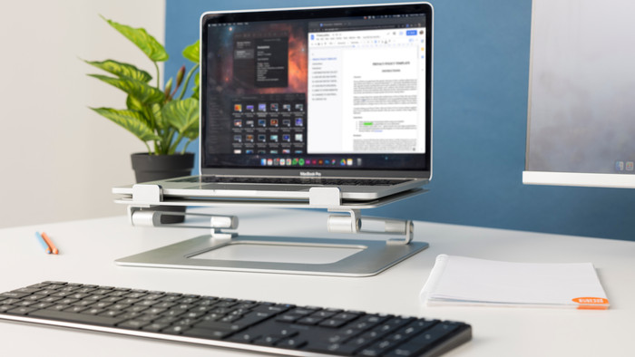 BlueBuilt Adjustable Laptop Stand 10 - 17 Inches product in use