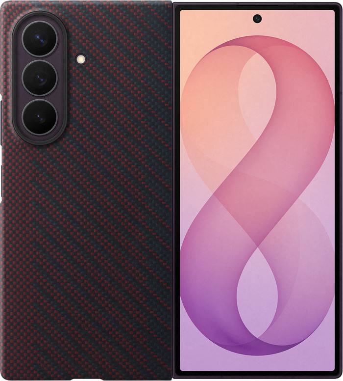 Samsung Galaxy Z Fold 8 Ultra Carbon Back Cover with Magnet Red Main Image