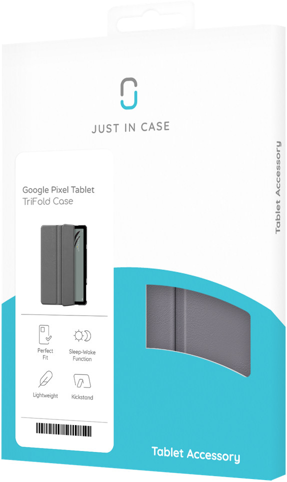 Just in Case Smart Tri-Fold Google Pixel Tablet Book Case Gray null