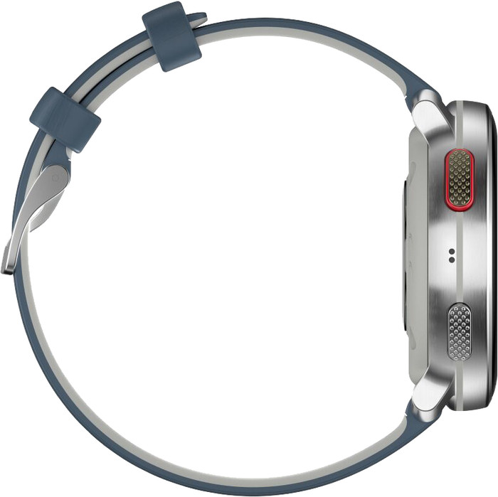 Polar Vantage V3 Argent/Bleu côté gauche