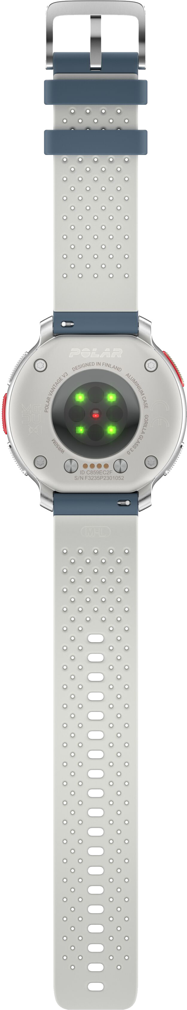 Polar Vantage V3 Argent/Bleu arrière