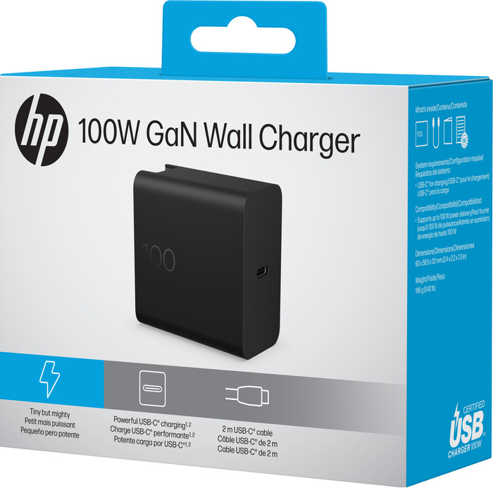 HP 100W GaN Usb C Oplader verpakking