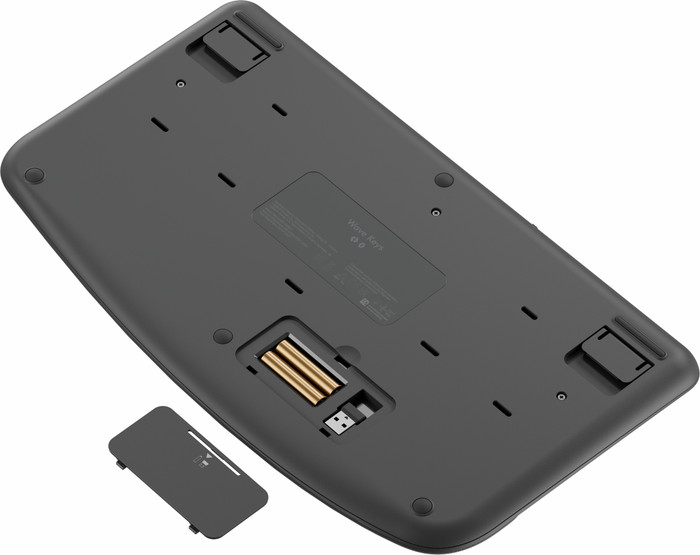 Logitech Wave Keys Draadloos Ergonomisch Toetsenbord + Logitech Lift Verticale Muis onderkant