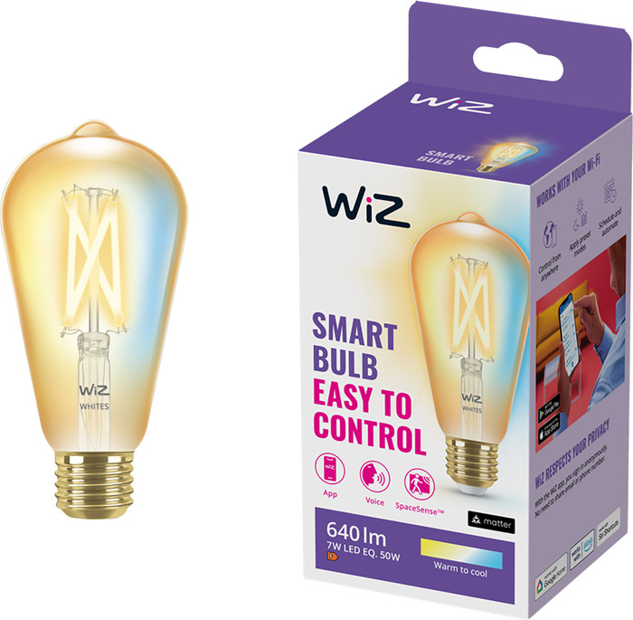 WiZ Smart Filament lamp Edison - Warm tot Koelwit Licht - E27 voorkant