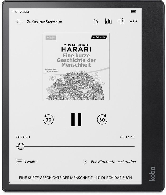 Kobo Elipsa 2E + Sleep Cover Zwart voorkant