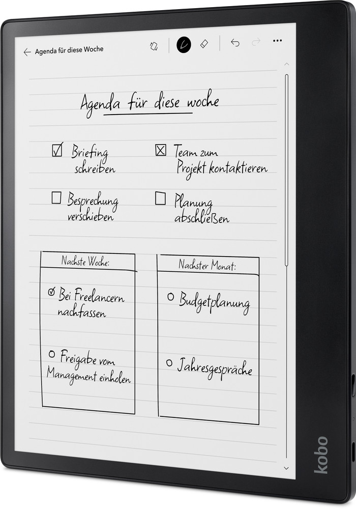 Kobo Elipsa 2E + Sleep Cover Zwart linkerkant