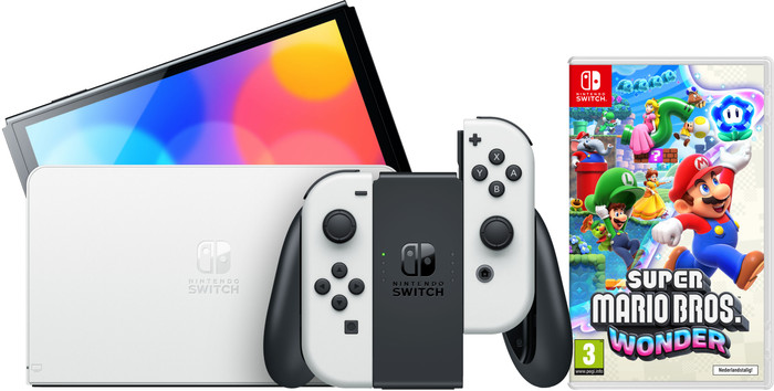 Nintendo Switch OLED Blanc + Super Mario Bros. Wonder Main Image