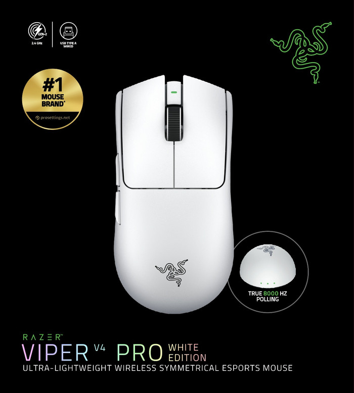 Razer Viper V4 Pro Souris Gamer Sans Fil Blanc visuel fournisseur