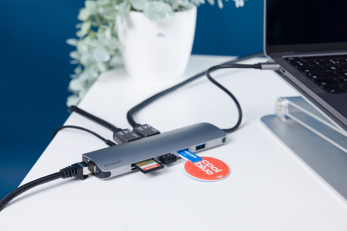 BlueBuilt 9-in-1 Dual HDMI Docking Station with USB-C product in use
