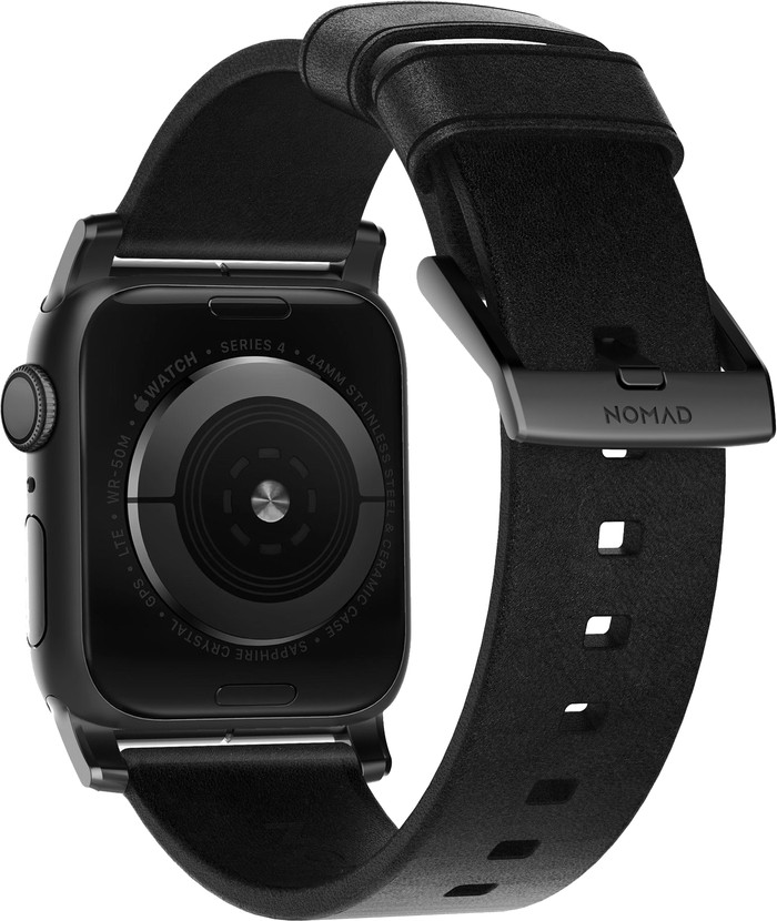 Nomad Apple Watch 44/45/46/49mm Leather Strap Black back