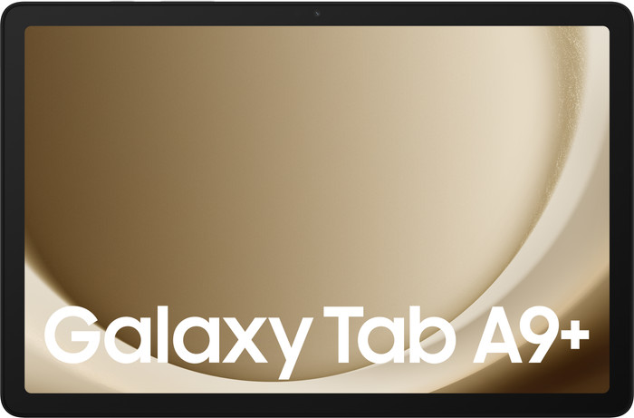 Samsung Galaxy Tab A9 Plus 11 inches 64GB WiFi Silver + BlueBuilt Book Case Black front