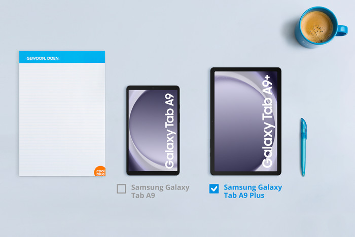 Samsung Galaxy Tab A9 Plus 11 inches 128GB WiFi Gray visual Coolblue 1