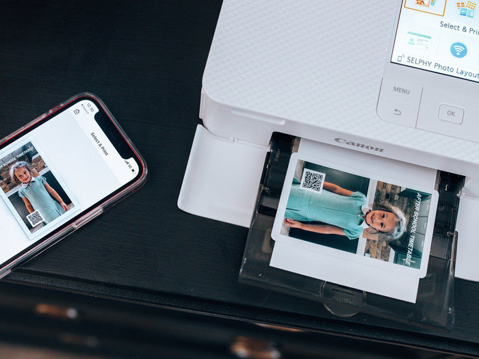 Canon SELPHY CP1500 Wit + Canon RP-108 Inkt Cassette/Papier Set 108 vel product in gebruik