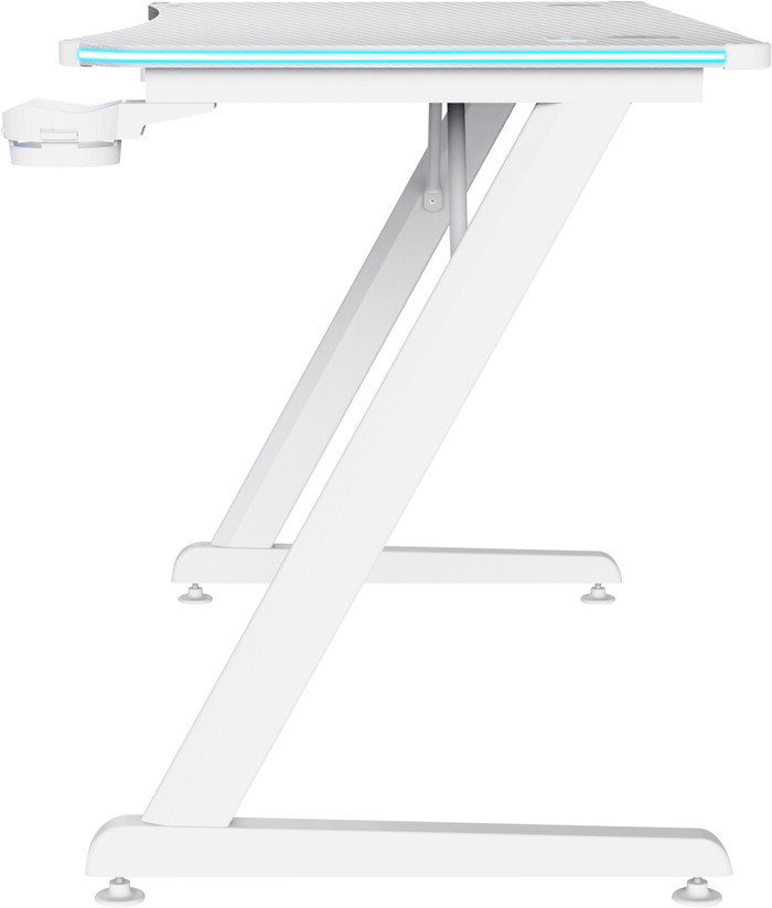 Trust GXT709 Luminus RGB Gaming Desk White right side