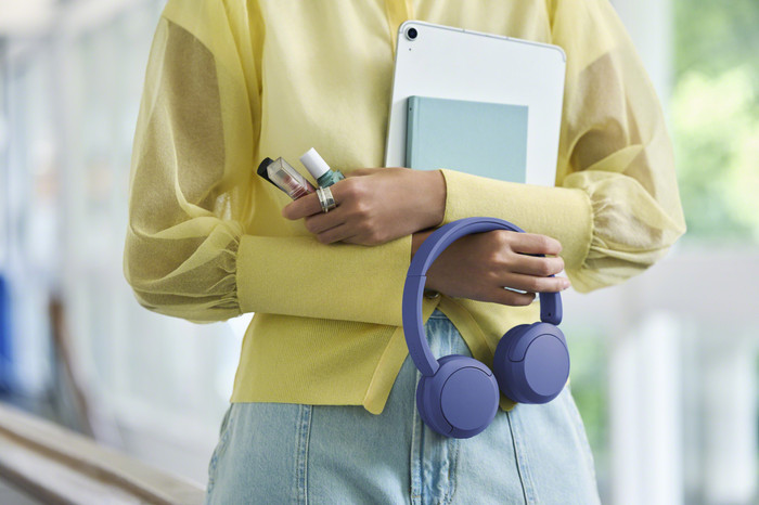Sony WH-CH535 Blue product in use