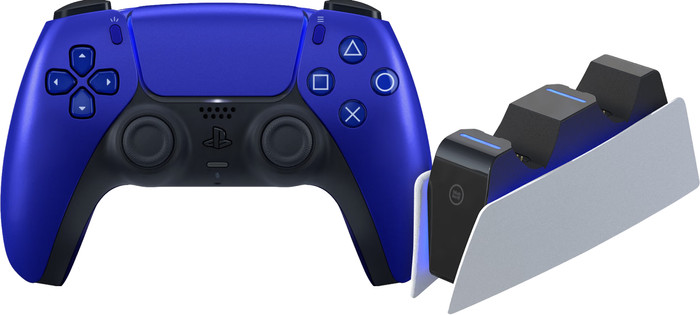 Sony Playstation 5 DualSense Draadloze Controller Cobalt Blue + BlueBuilt oplaadstation Main Image