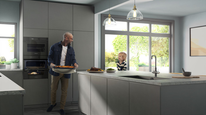 Samsung NV7B5755SAK/U1 Dual Cook Flex product in gebruik