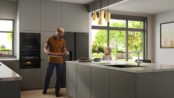 Samsung NV7B5755SAK/U1 Dual Cook Flex product in gebruik