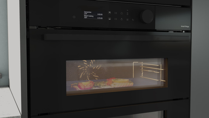 Samsung NV7B5755SAK/U1 Dual Cook Flex product in gebruik