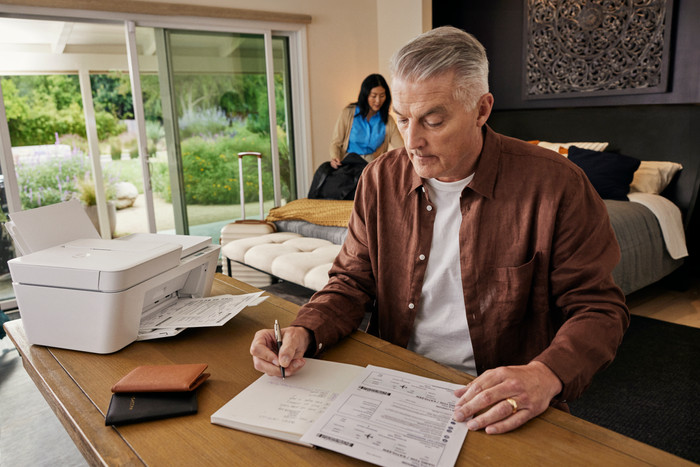 HP Deskjet 4220e + 1 set extra XL cartridges product in gebruik