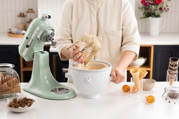 KitchenAid Artisan Mixer 5KSM125 Contour Silver + Ice Cream Maker Attachment add to cart page