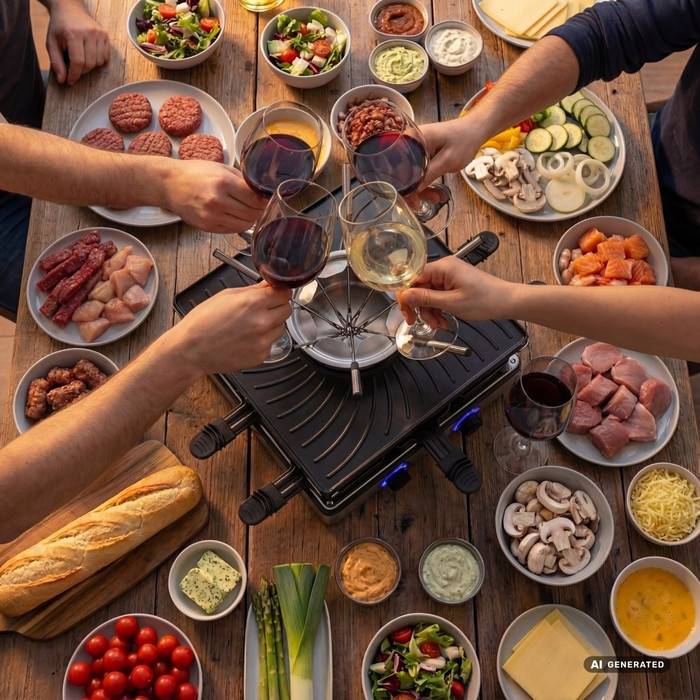 Princess Raclette and Fondue product in gebruik