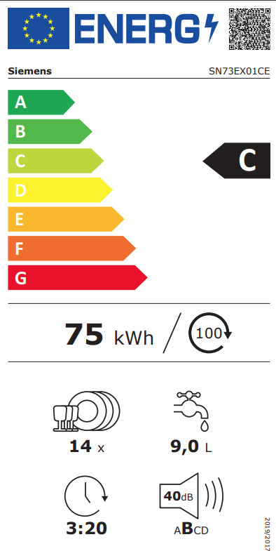 Siemens SN73EX01CE classe énergétique