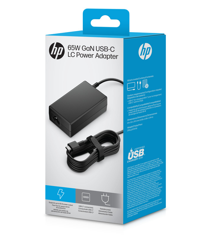 HP 65 W GaN USB-C Adaptateur emballage