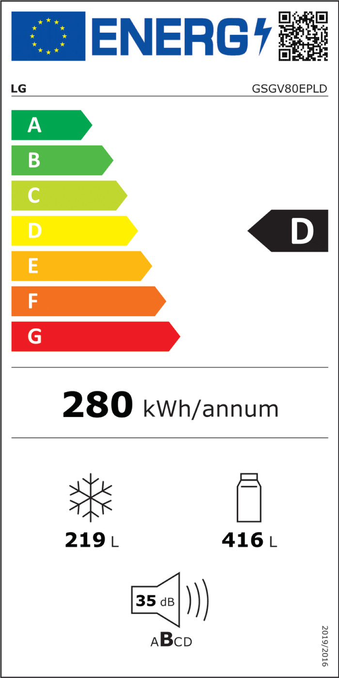 LG GSGV80EPLD InstaView classe énergétique