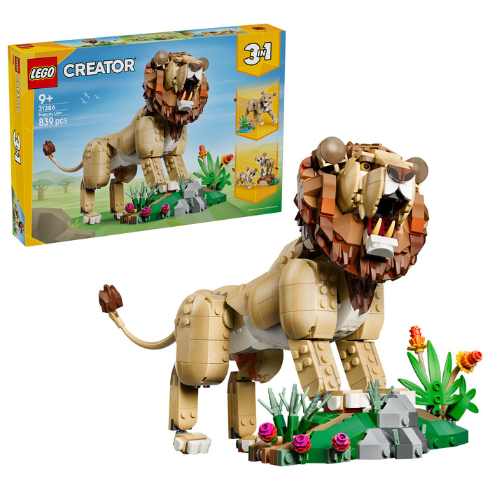LEGO Creator 3-in-1 Wilde dieren: Majestueuze Leeuw 31386 rechterkant