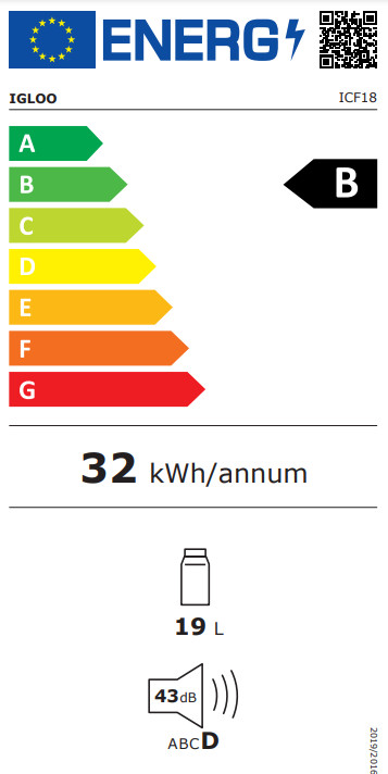 Igloo ICF18 energielabel