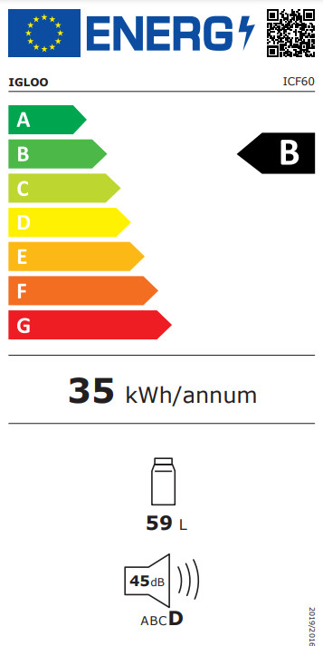 Igloo ICF60 energy label