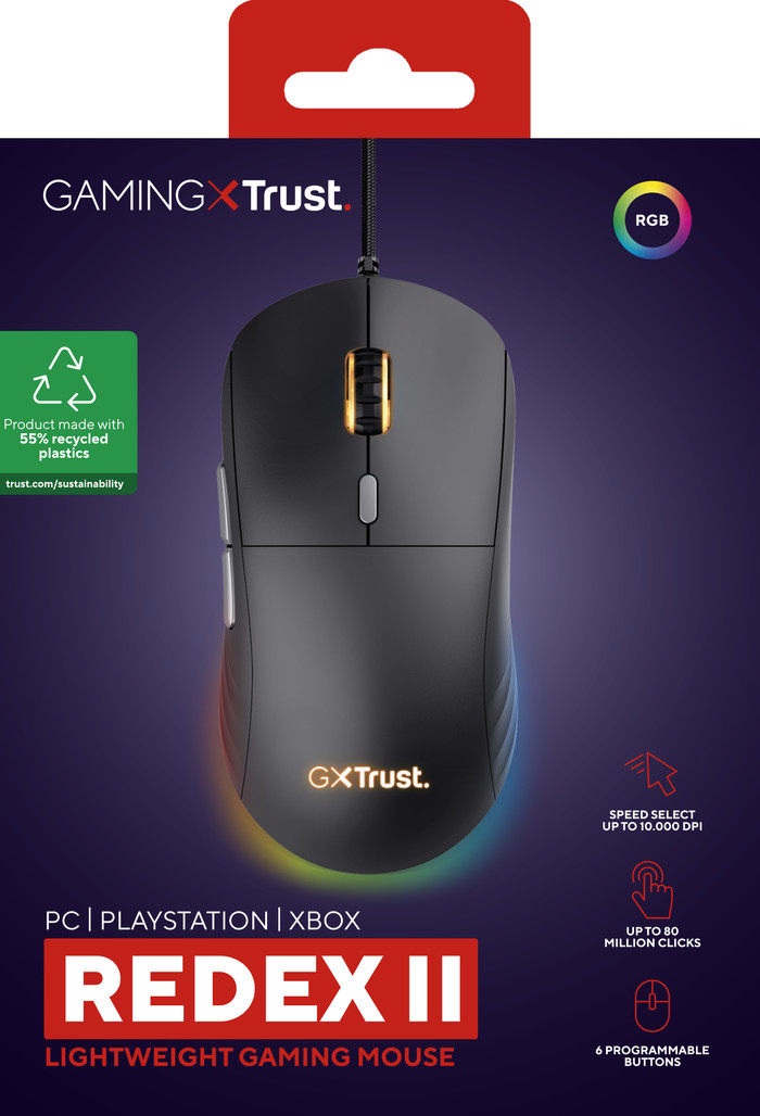 Trust GXT 925 Redex II Souris Gamer emballage